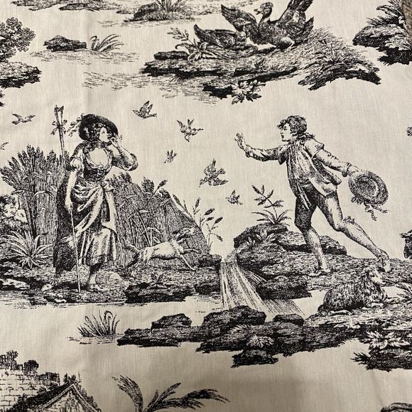 Vintage Fabric Waverly Rustic Life Toile County Scen French 2 Yd x57" Upholstery - Picture 5 of 13